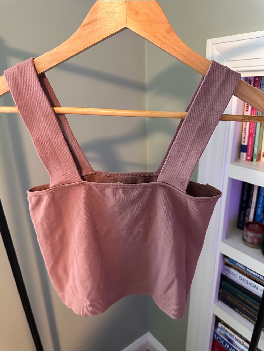 By Together Dusty Mauve Square-Neck Crop Top